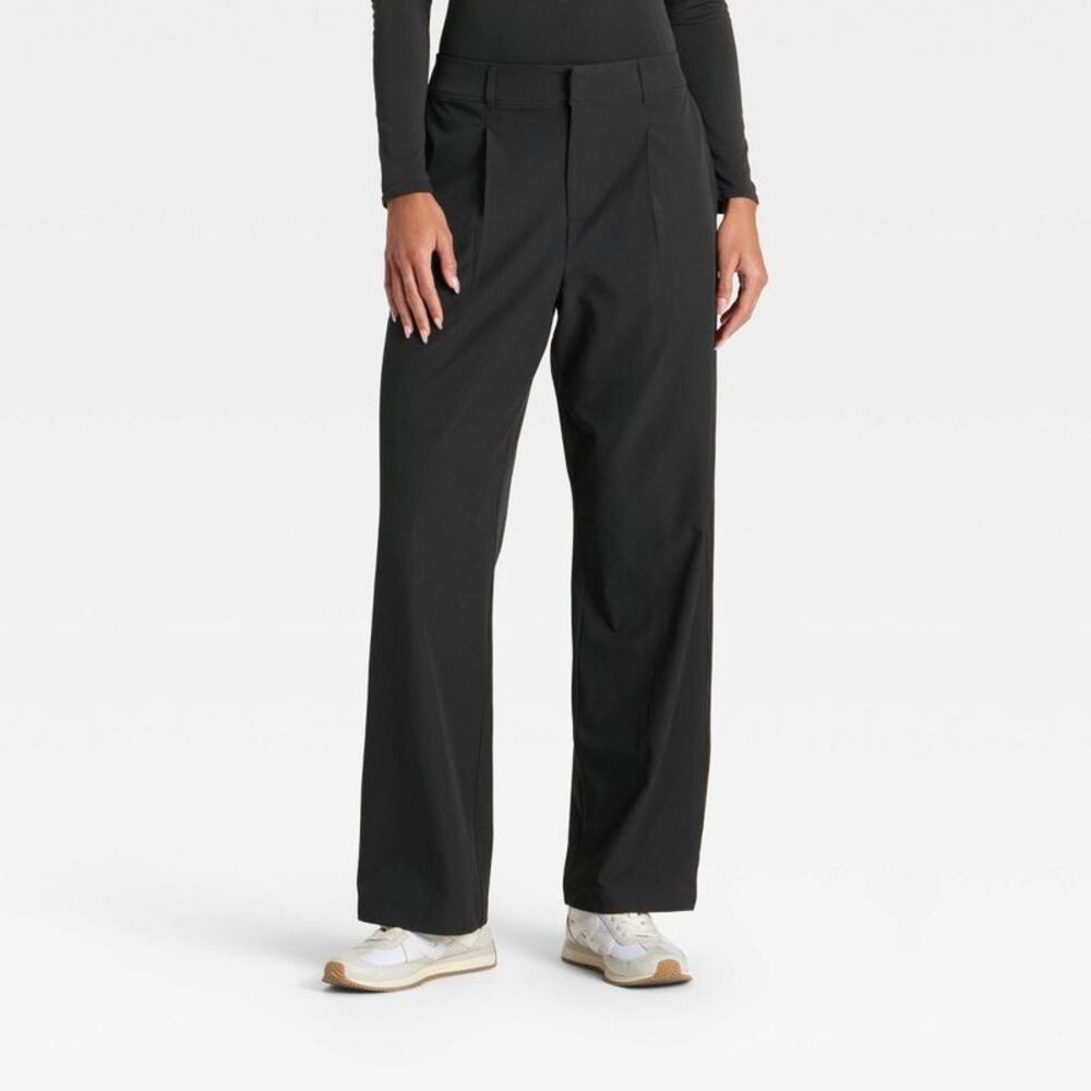 All In Motion - Women's Active Light Woven High-Rise Trouser Pants Black